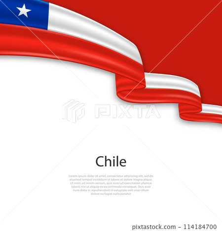 Waving ribbon with flag of Chile 114184700