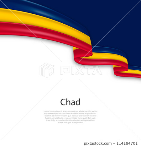Waving ribbon with flag of Chad Waving ribbon with flag of Chad 114184701