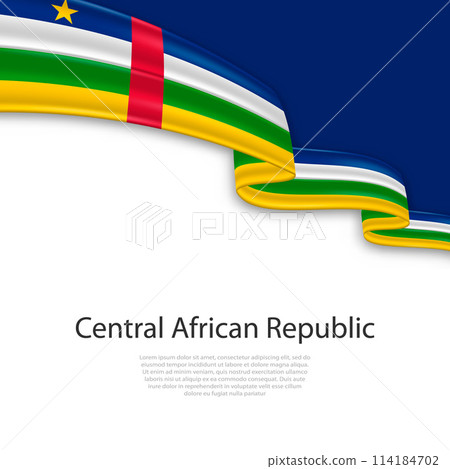 Waving ribbon with flag of Central African Republic Waving ribbon with flag of Central African Republic 114184702