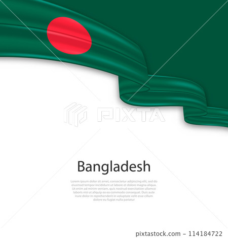 Waving ribbon with flag of Bangladesh Waving ribbon with flag of Bangladesh 114184722