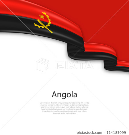 Waving ribbon with flag of Angola Waving ribbon with flag of Angola 114185099