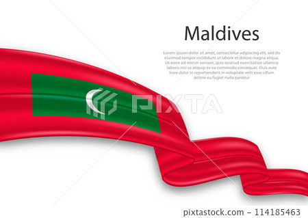 Abstract Wavy Flag of Maldives on White Background Abstract Wavy Flag of Maldives on White Background 114185463