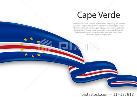 Abstract Wavy Flag of Cape Verde on White Background Abstract Wavy Flag of Cape Verde on White Background 114185618