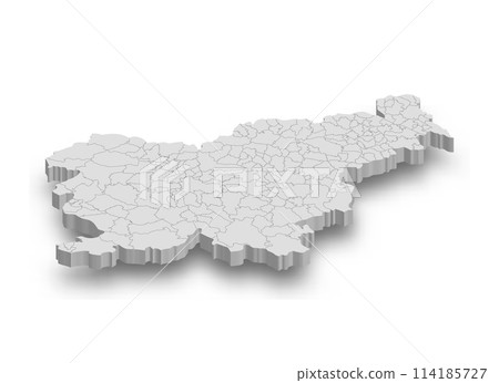 3d Slovenia white map with regions isolated 3d Slovenia white map with regions isolated 114185727