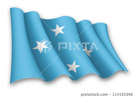 Realistic waving flag of Micronesia 114185896