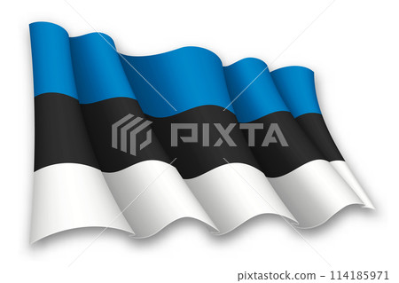 Realistic waving flag of Estonia Realistic waving flag of Estonia 114185971