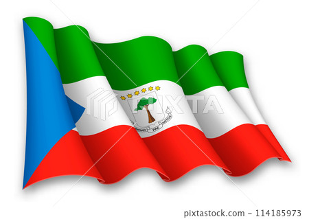 Realistic waving flag of Equatorial Guinea Realistic waving flag of Equatorial Guinea 114185973