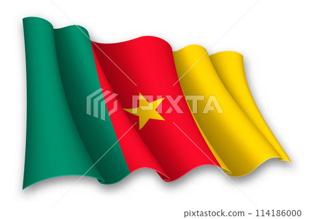 Realistic waving flag of Cameroon 114186000