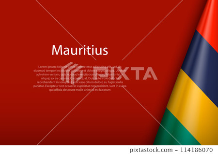 Mauritius national flag isolated on background with copyspace Mauritius national flag isolated on background with copyspace 114186070