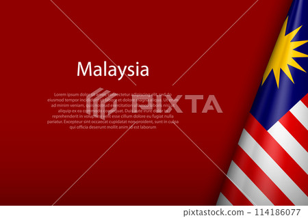 Malaysia national flag isolated on background with copyspace Malaysia national flag isolated on background with copyspace 114186077