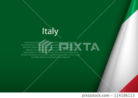 Italy national flag isolated on background with copyspace Italy national flag isolated on background with copyspace 114186113