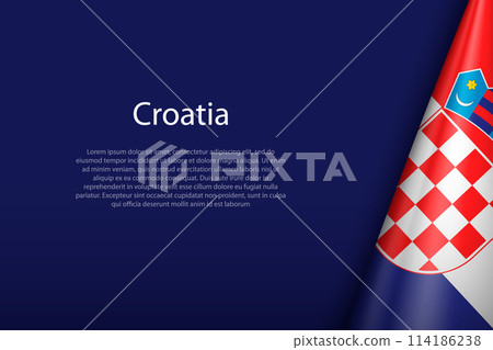 Croatia national flag isolated on background with copyspace 114186238