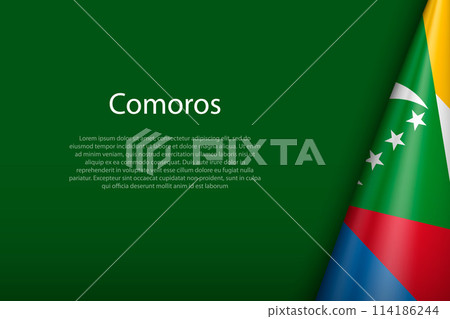 Comoros national flag isolated on background with copyspace Comoros national flag isolated on background with copyspace 114186244