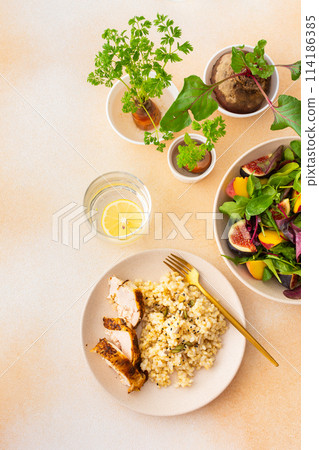 Delicious hearty lunch Delicious hearty lunch 114186385