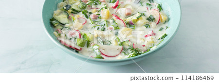 Cold summer soup Okroshka Cold summer soup Okroshka 114186469