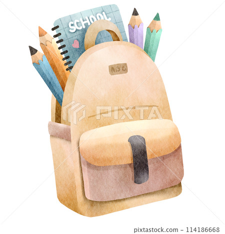 School bag watercolor clipart School bag watercolor clipart 114186668