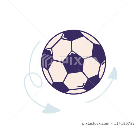 Soccer ball, move arrow vector illustration. Soccerball isolated on white background 114186782