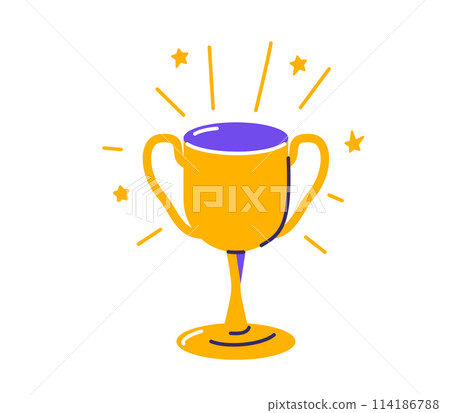 Trophy vector illustration. Winner cup isolated on white background 114186788