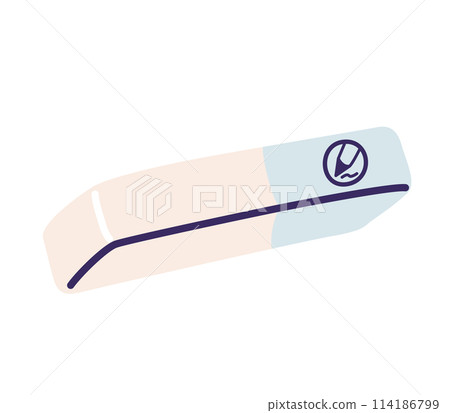 Erase white and grey color vector illustration. Drawing tool isolated on white background 114186799
