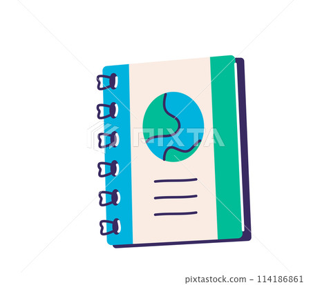 Spiral notebook or notepad in closed position vector illustration illustration. Isolated on white background Spiral notebook or notepad in closed position vector illustration illustration. Isolated on white background 114186861