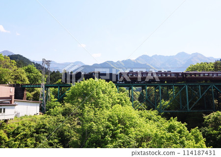 SL Paleo Express crossing the Yasuya River Bridge on the Chichibu Railway 114187431