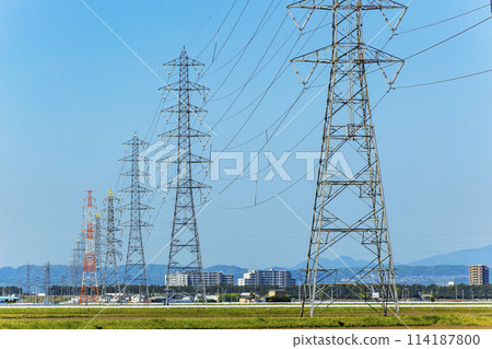 Scenery with a steel tower 114187800