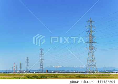 Scenery with a steel tower 114187805