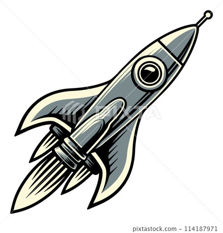 Rocket Space Ship Cartoon Spaceship Rocketship 114187971