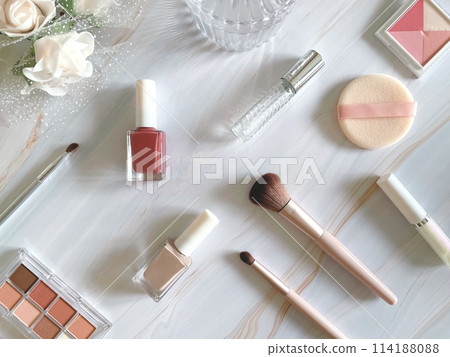 Cosmetics and nail polish background material Cosmetics and nail polish background material 114188088