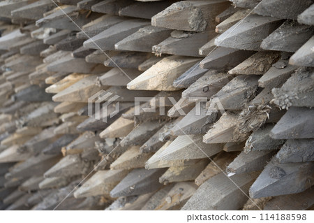 Wooden construction piles Wooden construction piles 114188598