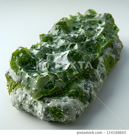 A close up of a fresh piece of spinach, a versatile leaf vegetable commonly used in various cuisines as an essential ingredient in many dishes and recipes 114188683