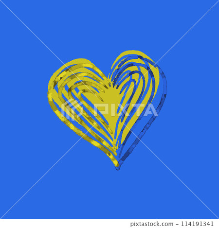 Vector illustration of hearts in Ukrainian colors. Vector illustration of hearts in Ukrainian colors. 114191341