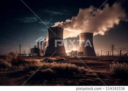 nuclear power station. Generative AI. nuclear power station. Generative AI. 114191536