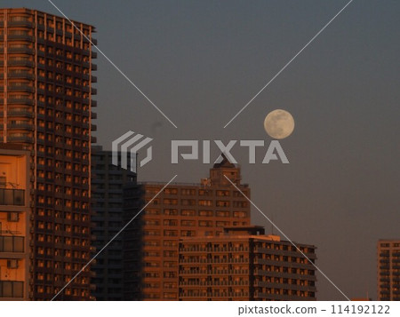 川口市高層公寓後方出現的滿月 114192122