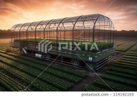 greenhouse with plants. Generative AI. 114192193
