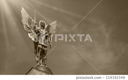 Kyiv, Ukraine. May 2023. Monument to the Archangel Michael Kyiv, Ukraine. May 2023. Monument to the Archangel Michael 114192349