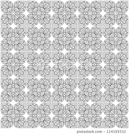 Line pattern design. Black and white vector illustrations. Coloring page Line pattern design. Black and white vector illustrations. Coloring page 114193532