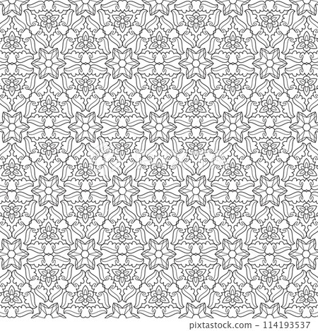 Line pattern design. Black and white vector illustrations. Coloring page 114193537