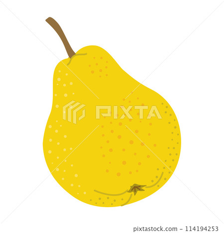 Ripe juicy pear cartoon style. Modern flat illustration juicy pear. 114194253