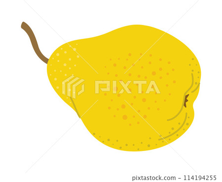Ripe juicy pear cartoon style. Modern flat illustration juicy pear. 114194255