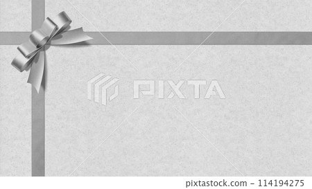 Silver ribbon bow and stylish paper background material 114194275