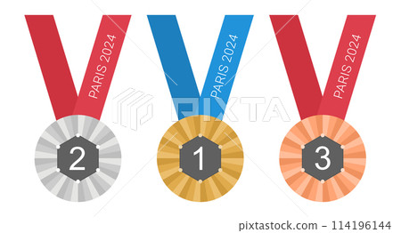 Medal olympic set symbol vector illustration Medal olympic set symbol vector illustration 114196144