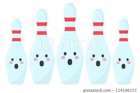 Bowling pins cartoon cute vector Bowling pins cartoon cute vector 114196157
