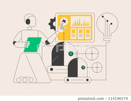 Military robotics abstract concept vector illustration. Military robotics abstract concept vector illustration. 114196574