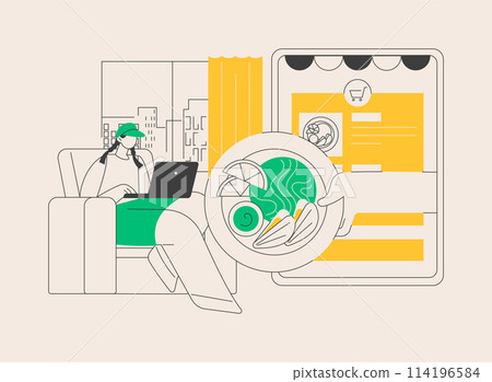 Online order abstract concept vector illustration. 114196584