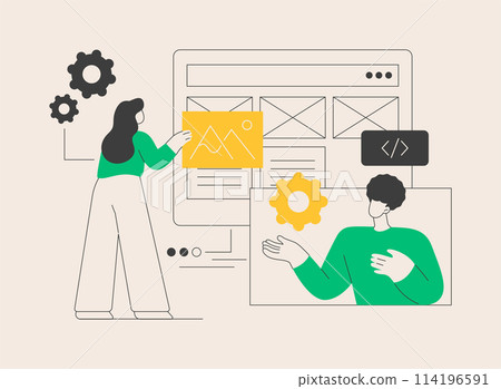 Website template abstract concept vector illustration. Website template abstract concept vector illustration. 114196591