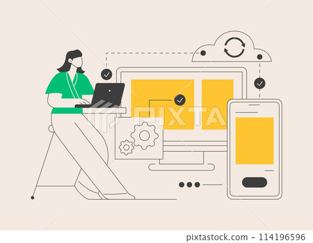 Cloud connection abstract concept vector illustration. 114196596