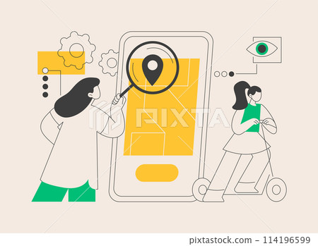 Mobile tracking soft abstract concept vector illustration. Mobile tracking soft abstract concept vector illustration. 114196599