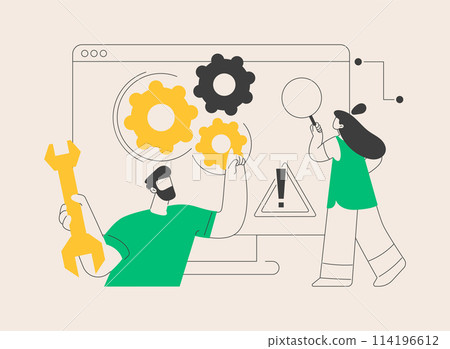Computer troubleshooting abstract concept vector illustration. 114196612