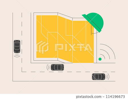 Smart roads construction abstract concept vector illustration. 114196673